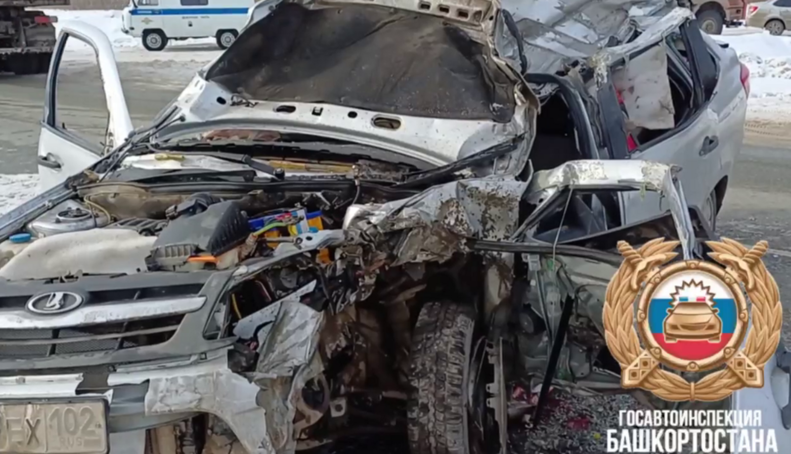 В Янаульском районе “Лада Гранта” столкнулась с грузовиком: водитель погиб