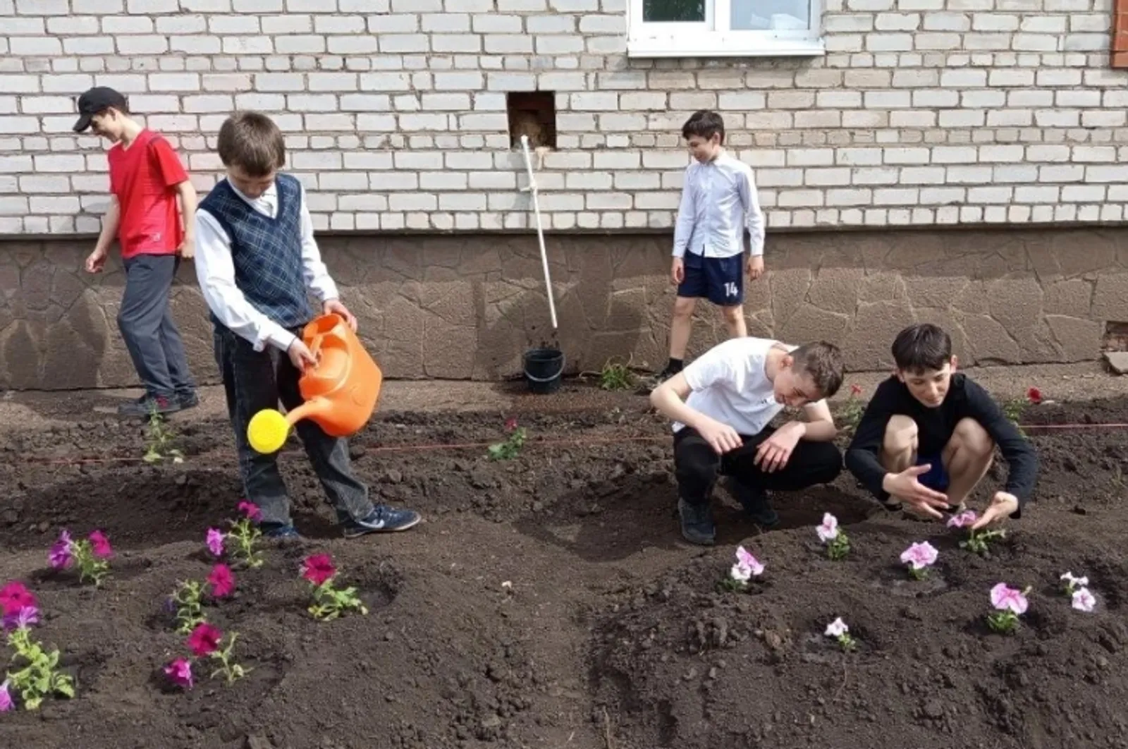 Мәктәп яны шау чәчәктә булсын өчен